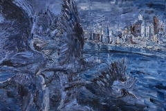 <em>Big City Birds</em>, 2008, oil on canvas, 44 x 60 inches