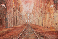 Terminus, 2017, oil on canvas, 60 x 90 inches