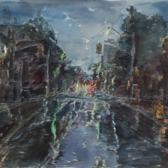 Sherbourne Night 3, 2011  watercolor on paper, 22 x 30.5 inches