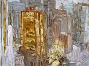 <em>Pan Pacific View</em>, 1990, oil on canvas, 48 x 65 inches
