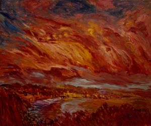 <em>Tramonto</em>, 1991, oil on canvas, 45 x 55 inches