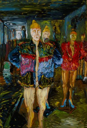 <em>We are Mannequins</em>, 1991, oil on canvas, 90 x 60 inches